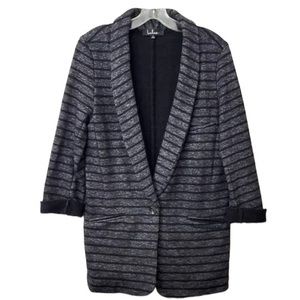Lulu's Black and Gray Knit Striped Jacket  Size Medium
